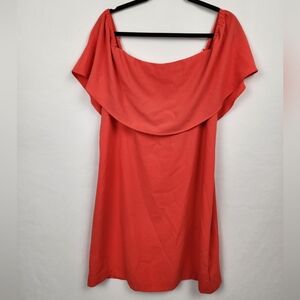 Charles Henry Off Shoulder Red Orange Dress Size XL